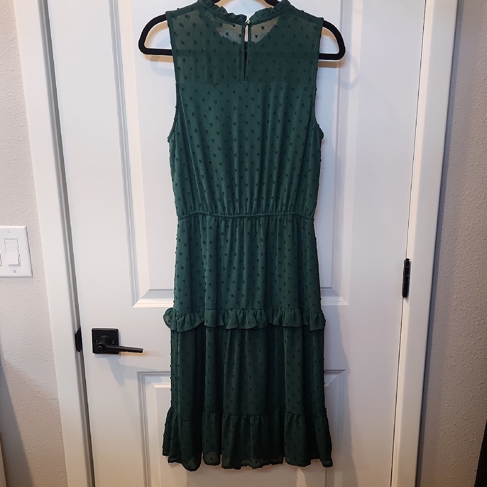 Womens Monteau Green Smocked Smocked Waist Midi Sundress Size Large - Picture 8 of 8